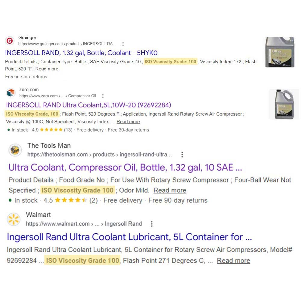 Are the compressor oil ISO Grades confusing in search results? The big box distributors may have the wrong ISO grade.